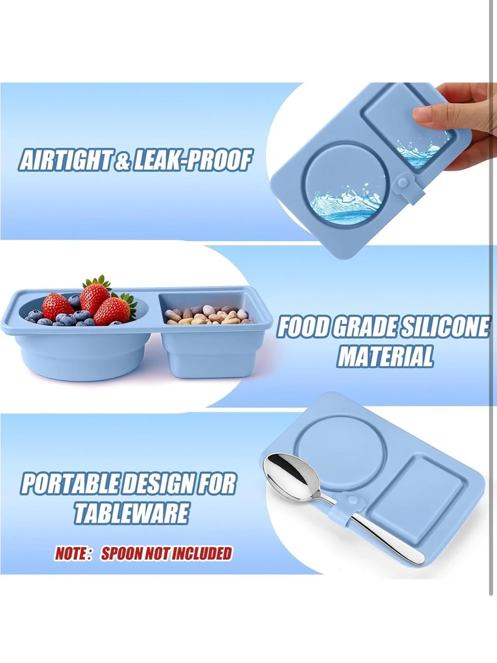 Silicone Snack Trays- (4PCS)